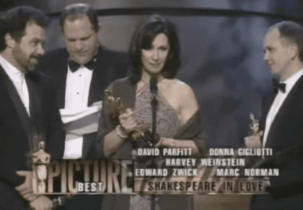 1999 Best Picture Oscar Award Harvey Weinsteins Film Shakespeare In Love